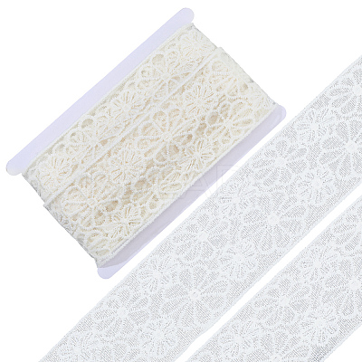 10Yards Polyester Embroidery Mesh Flower Lace Ribbon OCOR-GF0005-41C-1