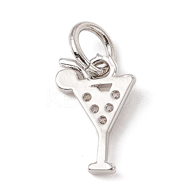 Brass Micro Pave Cubic Zirconia Charms ZIRC-F132-15P-1