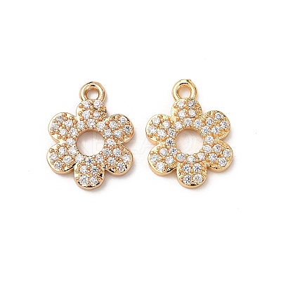 Brass Micro Pave Cubic Zirconia Pendants ZIRC-L105-04B-G-1