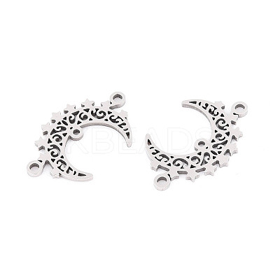 201 Stainless Steel Laser Cut Crescent Moon/Double Horn Chandelier Component Links STAS-T066-93P-1