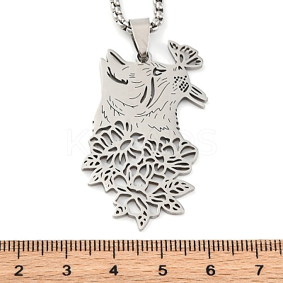201 Stainless Steel Pendant Necklaces NJEW-C066-19P-1