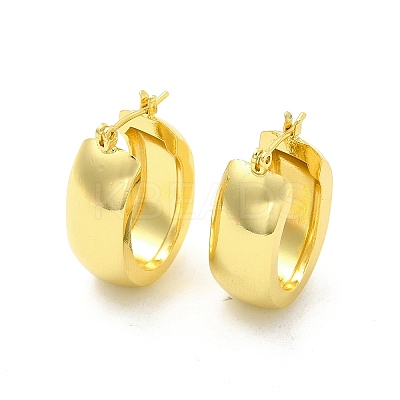 Brass Oval Thick Hoop Earrings for Women EJEW-E273-04LG-1