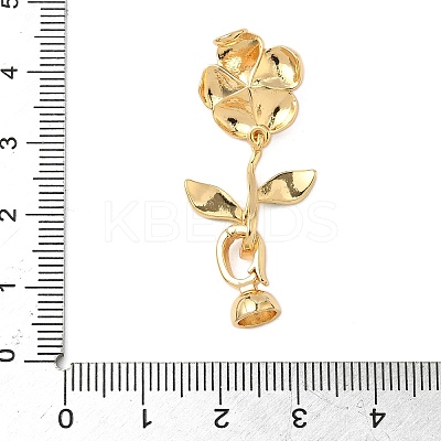 Flower Brass Enamel Fold Over Clasps KK-S531-33G-B-1