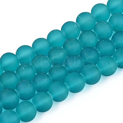 Baking Paint Transparent Glass Bead Strands GLAA-S031-10mm-37-1