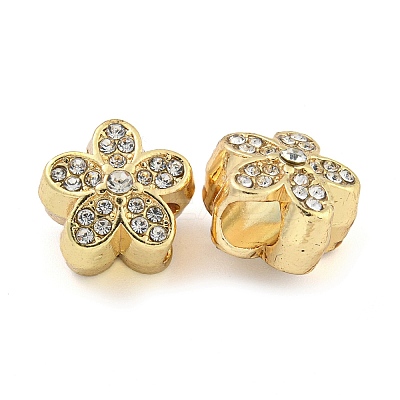 Rack Plating Alloy Rhinestone European Beads FIND-B034-17G-01-1