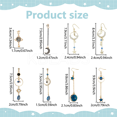 4 Set 4 Style Alloy Dangle Earrings & Stud Earrings EJEW-AN0004-88-1