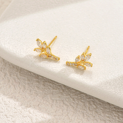 Simple Style S925 S925 Sterling Silver Clear Cubic Zirconia Stud Earrings RF2052-1