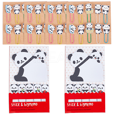 Panda Shape Iron Paperclips AJEW-CP0005-75-1