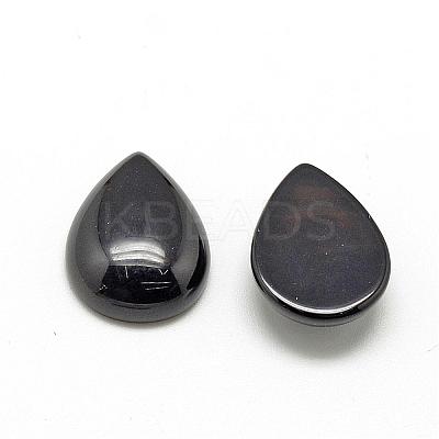 Natural Black Stone Cabochons G-R417-13x18-46-1