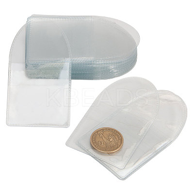 PVC Single Pocket Coin Sleeves Holders ABAG-WH0038-42-1
