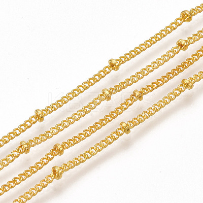 Brass Coated Iron Curb Chain Necklace Making MAK-T006-01G-1