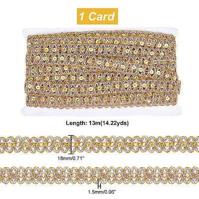 Wave Polyester Embroidery Lace Ribbon OCOR-WH0078-33-1