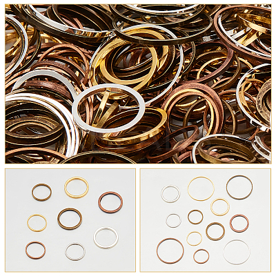 480Pcs 12 Styles Brass Linking Rings KK-WR0001-19-1