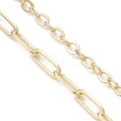 Brass Paperclip Chain Cable Chain Necklace Slider Making AJEW-JB01525-1