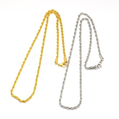 Fashionable 304 Stainless Steel Rope Chain Necklace Making STAS-A028-N052-1