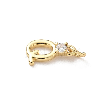 Brass Pave Clear Cubic Zirconia Charms KK-A273-01G-Q-1