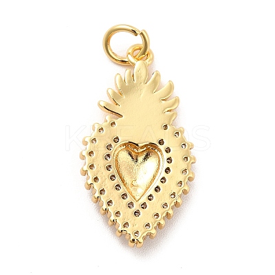 Rack Plating Brass Micro Pave Cubic Zirconia Pendants KK-K270-22G-1