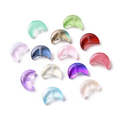 100Pcs Transparent Spray Painted Glass Beads GLAA-CJ0002-12-1