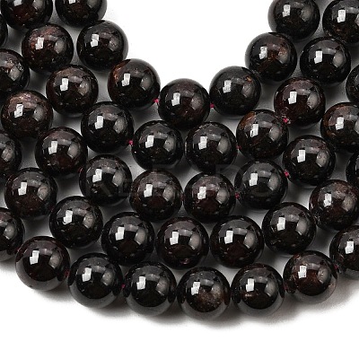 Natural Garnet Gemstone Bead Strands X-G-R263-10mm-1