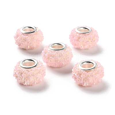 AB Color Resin Rose Flower European Beads RESI-M001-05D-1