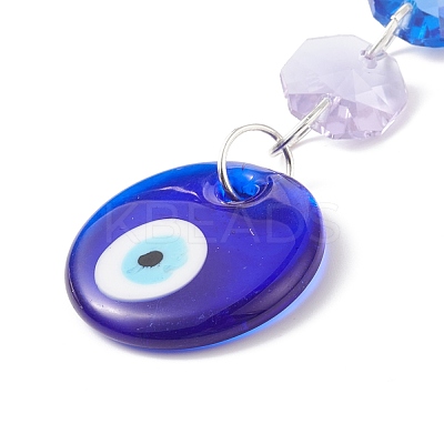 Handmade Lampwork Evil Eye Pendants Decoration HJEW-JM00757-1