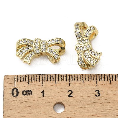 Brass Micro Pave Cubic Zirconia Beads KK-B142-12G-1