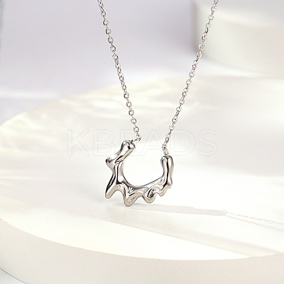 Non-Tarnish 304 Stainless Steel Sun Pendant Necklace with Cable Chains LV0006-2-1