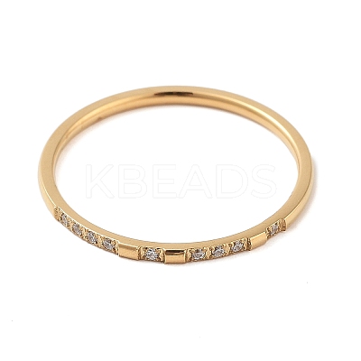 Ion Plating(IP) 304 Stainless Steel Micro Pave Clear Cubic Zirconia Finger Rings RJEW-B068-01C-G-1