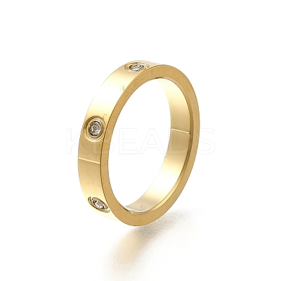 304 Stainless Steel Crystal Rhinestone Finger Rings for Women LS-RJEW-B120-02G-1