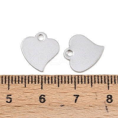 Tarnish Resistant Heart 201 Stainless Steel Blank Tag Charms STAS-R071-11-1