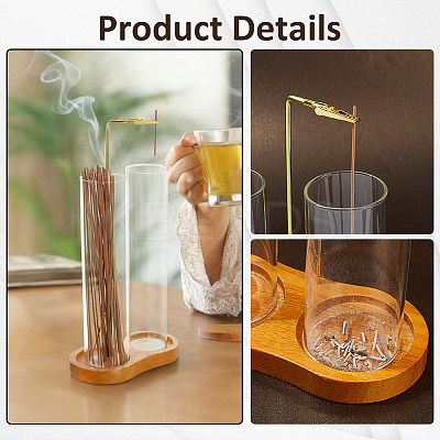 Glass Incense Holder AJEW-WH0410-193B-1