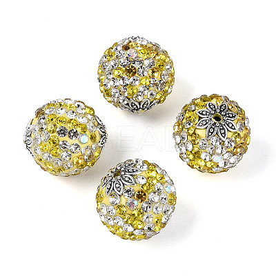 Handmade Polymer Clay Rhinestone Indonesia Beads CLAY-N015-02-1