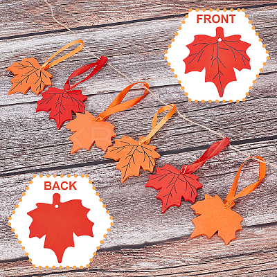 18Pcs 3 Colors Autumn Spray Painted Wood Big Pendants WOOD-GA0001-53-1