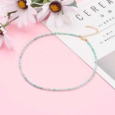 Natural Amazonite Beaded Necklaces NJEW-JN03315-03-1