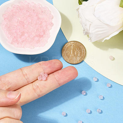200Pcs Natural Rose Quartz Round Beads Strands G-SP0001-19A-1