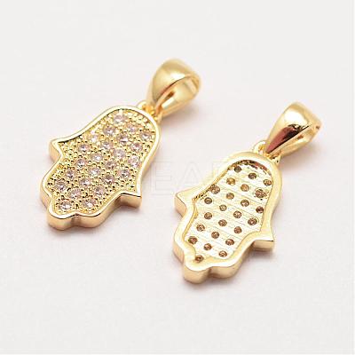 Brass Micro Pave Grade AAA Cubic Zirconia Charms ZIRC-G090-42G-NR-1