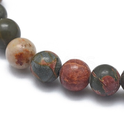 Natural Polychrome Jasper/Picasso Stone/Picasso Jasper Bead Stretch Bracelets BJEW-K212-B-001-1