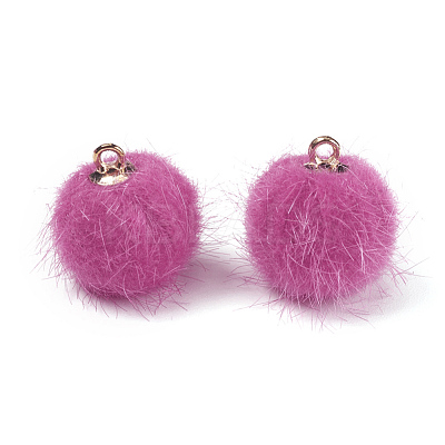 Faux Mink Fur Covered Pendants DIY-TAC0007-44M-1