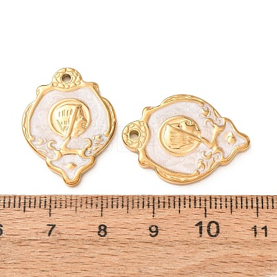 304 Stainless Steel Enamel Pendants SA-CBAD609-10G-02-1