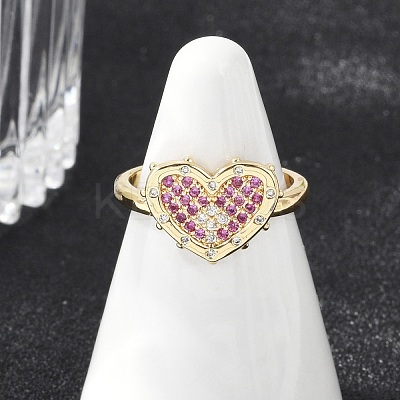 Adjustable Brass Micro Pave Cubic Zirconia Rings RJEW-S400-03G-1