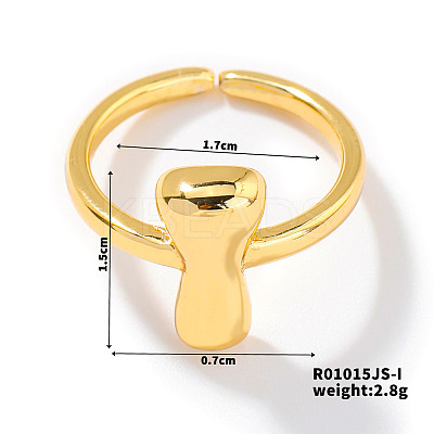 Fashionable Letter Brass Open Cuff for Women UR6840-9-1