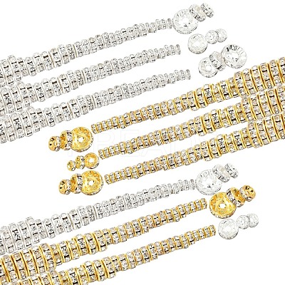 100Pcs 10 Styles Brass Rhinestone Beads RB-YW0001-17-1
