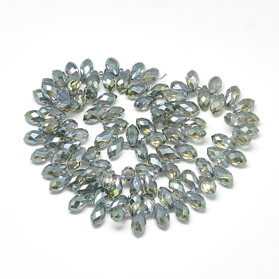 Electroplate Glass Beads Strands EGLA-S142-6x12mm-M-1