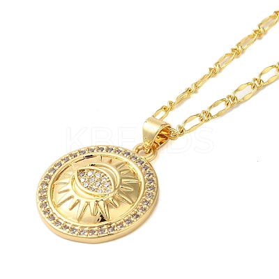 Brass Micro Pave Clear Cubic Zirconia Pendant Necklaces for Women LS-NJEW-S429-03G-01-1