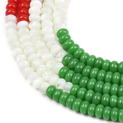 Glass & Natural White Shell & Dyed Howlite Beads Strands G-Z135-C08-2x4mm-1