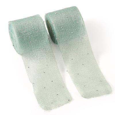 2Rolls Polyester Hot-fix Rhinestone Raw Edges Ribbon OCOR-TA0003-95A-1