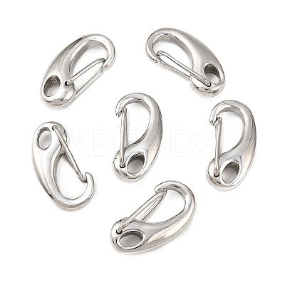 Tarnish Resistant Polished 304 Stainless Steel Keychain Clasp Findings X-STAS-R072-59A-1