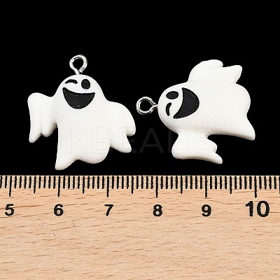 Halloween Opaque Resin Pendants RESI-XCP0002-38B-1
