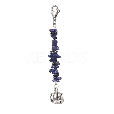 Halloween Pumpkin Alloy Pendant Decorations HJEW-JM02073-03-1