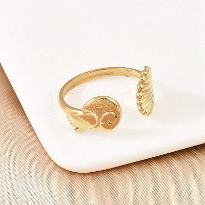 304 Stainless Steel Open Cuff Rings for Women LS-RJEW-A089-01C-G-1